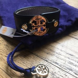 Tory Burch Skinny Double Cuff Leather Bracelet
